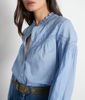 Picture of LALITA SKY BLUE COTTON BUTTONED BLOUSE